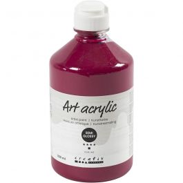 Akrylfärg, halvblank, semi transparent, mörkröd, 500 ml/ 1 flaska [HOB-35438]