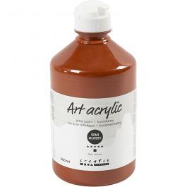 Akrylfärg, halvblank, täckande, raw sienna, 500 ml/ 1 flaska [HOB-35444]