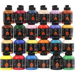 Akrylfärg, halvblank, mixade färger, 24x500 ml/ 1 förp. [HOB-35480]