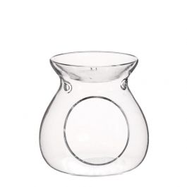 Ljushållare för värmeljus glas Ø10 x 10 cm Vit 3 lufthål (1 st) [IFS-36001]