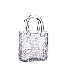 Handväska vas Elysee glashandtag L.14 x B.9,5 x H.22 cm klar (1 st) [IFS-37230]