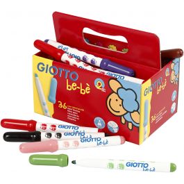 Giotto be-bè tuschpennor, Dia. 5 mm, spets 1-3 mm, mixade färger, 36 st./ 1 förp. [HOB-37292]