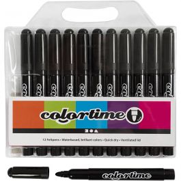 Colortime-pennor, spets 5 mm, svart, 12 st./ 1 förp. [HOB-37331]