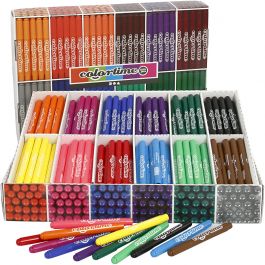 Colortime-pennor, spets 5 mm, mixade färger, 576 st./ 1 förp. [HOB-37347]