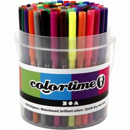 Colortime-pennor, spets 2 mm, mixade färger, 100 st./ 1 hink [HOB-373543]