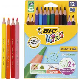 BIC Evolution Färgpennor, L: 14 cm, kärna 5 mm, mixade färger, 12 st./ 1 förp. [HOB-37597]
