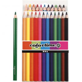 Colortime Färgpennor, L: 17,45 cm, kärna 5 mm, JUMBO, mixade färger, 12 st./ 1 förp. [HOB-38081]