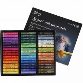 Gallery Oljepastellkritor Premium, L: 7 cm, tjocklek 10 mm, mixade färger, 48 st./ 1 förp. [HOB-38154]