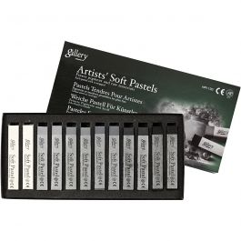 Gallery Torrpastell, L: 6,5 cm, tjocklek 10 mm, svart/vit harmoni, 12 st./ 1 förp. [HOB-38160]