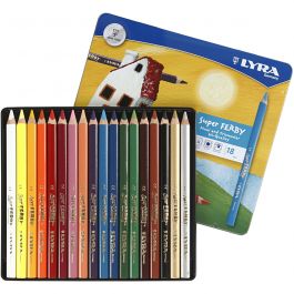 Lyra Super Ferby 1 färgpennor, L: 18 cm, kärna 6,25 mm, mixade färger, 18 st./ 1 förp. [HOB-38386]