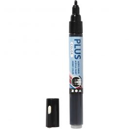Plus Color Tusch, L: 14,5 cm, spets 1-2 mm, svart, 5,5 ml, 1 st. [HOB-39842]