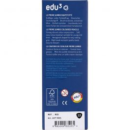 edu Kraftiga Färgblyertspennor, tjocklek 10 mm, kärna 6,25 mm, mörkröd, 12 st./ 1 förp. [HOB-408034]