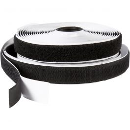 Kardborreband, självhäftande, B: 20 mm, svart, 5 m/ 1 rl. [HOB-41021]