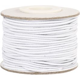 Elastisk smyckestråd, tjocklek 1 mm, vit, 25 m/ 1 rl. [HOB-41030]