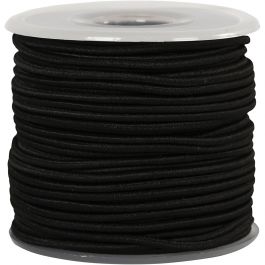 Elastisk smyckestråd, tjocklek 2 mm, svart, 25 m/ 1 rl. [HOB-410370]