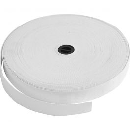 Resårband, B: 20 mm, vit, 25 m/ 1 rl. [HOB-41044]