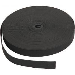 Resårband, B: 20 mm, svart, 25 m/ 1 rl. [HOB-41046]