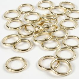 Plastring, stl. 15 mm, tjocklek 2 mm, guld, 25 st./ 1 förp. [HOB-41259]