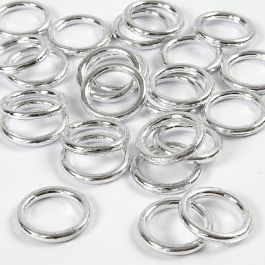 Plastring, stl. 15 mm, tjocklek 2 mm, silver, 25 st./ 1 förp. [HOB-41260]