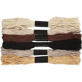 Broderitråd, tjocklek 1 mm, natur, 6 bunt/ 1 förp. [HOB-412730]