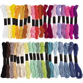 Broderitråd, tjocklek 1 mm, mixade färger, 42 bunt/ 1 förp. [HOB-41279]