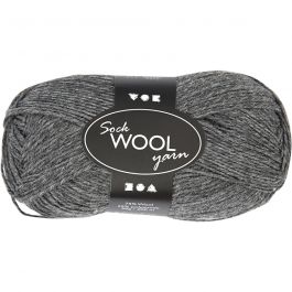 Strumpgarn, L: 200 M, mörkgrå, 50 g/ 1 nystan [HOB-41314]