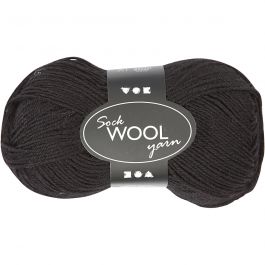 Strumpgarn, L: 200 M, svart, 50 g/ 1 nystan [HOB-41315]
