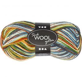 Strumpgarn, L: 200 M, mossgrön, 50 g/ 1 nystan [HOB-41316]