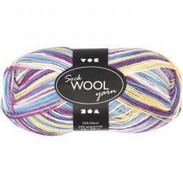 Strumpgarn, L: 200 M, lila/pink harmoni, 50 g/ 1 nystan [HOB-41317]