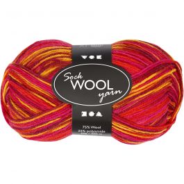 Strumpgarn, L: 200 M, mixade färger, 50 g/ 1 nystan [HOB-41321]