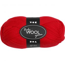 Babygarn, L: 172 M, röd, 50 g/ 1 nystan [HOB-41327]
