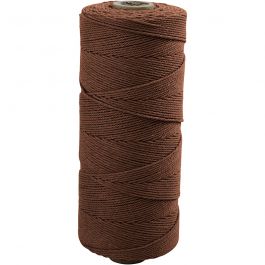 Makramésnöre, L: 315 M, tjocklek 1 mm, Tunn kvalitet 12/12, brun, 220 g/ 1 nystan [HOB-41518]