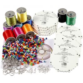Grupp DIY Kit Kumihimo, neonfärger, starka färger, 1 set [HOB-41591]