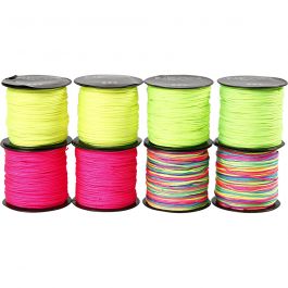 Knytsnöre, tjocklek 1 mm, neongrön, neonrosa, neongul, neonmix, 8x28 m/ 1 förp. [HOB-41724]