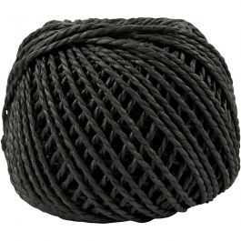 Paperyarn, tjocklek 2,5-3 mm, svart, 150 g, 40 m/ 1 nystan [HOB-41725]