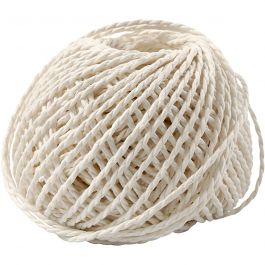 Paperyarn, tjocklek 2,5-3 mm, vit, 150 g, 40 m/ 1 nystan [HOB-41726]