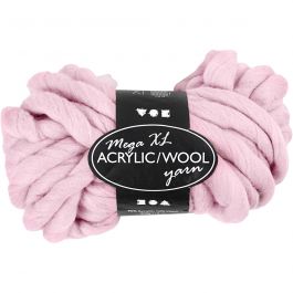 XL Akrylgarn med Ull, L: 15 M, stl. mega, rosa, 300 g/ 1 nystan [HOB-42169]