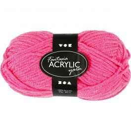 Fantasia Akrylgarn, L: 80 M, neonrosa, 50 g/ 1 nystan [HOB-421708]