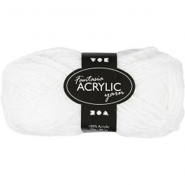 Fantasia Akrylgarn, L: 80 M, vit, 50 g/ 1 nystan [HOB-421710]