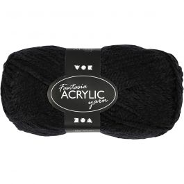 Fantasia Akrylgarn, L: 80 M, svart, 50 g/ 1 nystan [HOB-421750]