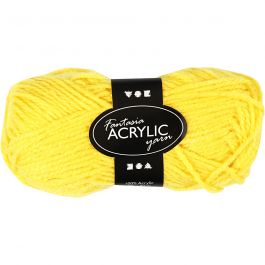 Fantasia Akrylgarn, L: 80 M, gul, 50 g/ 1 nystan [HOB-421790]