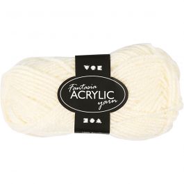 Fantasia Akrylgarn, L: 80 M, råvit, 50 g/ 1 nystan [HOB-421801]