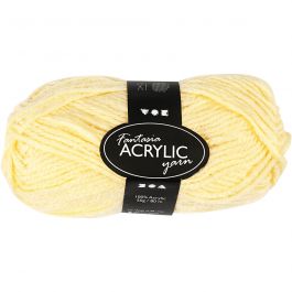 Fantasia Akrylgarn, L: 80 M, ljusgul, 50 g/ 1 nystan [HOB-421804]