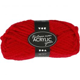 Fantasia Akrylgarn, L: 35 M, Maxi, röd, 50 g/ 1 nystan [HOB-421866]
