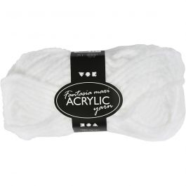 Fantasia Akrylgarn, L: 35 M, Maxi, vit, 50 g/ 1 nystan [HOB-421867]