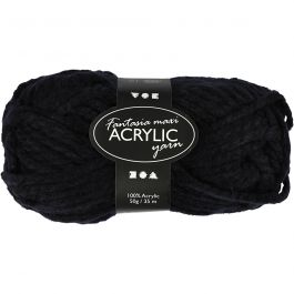 Fantasia Akrylgarn, L: 35 M, Maxi, svart, 50 g/ 1 nystan [HOB-421870]