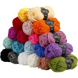 Fantasia Akrylgarn, L: 35 M, Maxi, mixade färger, 20x50 g/ 1 förp. [HOB-42190]