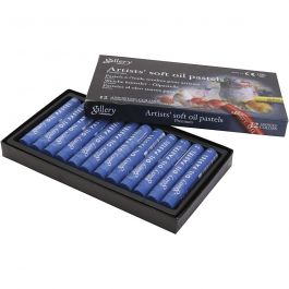 Gallery oljepastellkritor, L: 7 cm, Dia. 11 mm, tjocklek 11 mm, ultra marine, 12 st./ 1 förp. [HOB-425356]