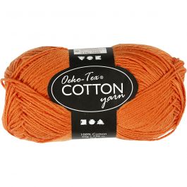 Bomullsgarn, nr. 8/4, L: 170 M, orange, 50 g/ 1 nystan [HOB-431090]