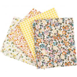 Patchworktyg, stl. 45x55 cm, 100 g, gul, 4 st./ 1 bunt [HOB-441830]